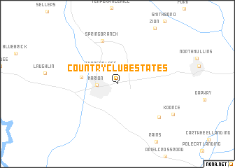 map of Country Club Estates