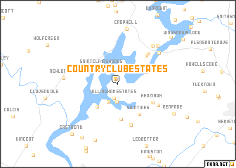 map of Country Club Estates