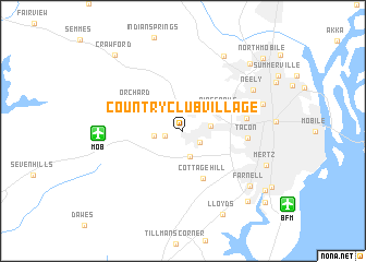 map of Country Club Village