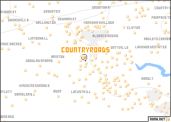 map of Country Roads