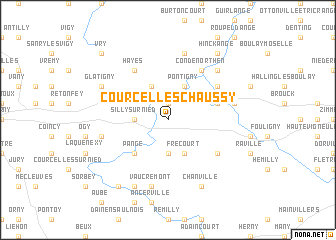 map of Courcelles-Chaussy