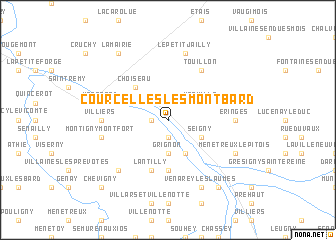 map of Courcelles-lès-Montbard