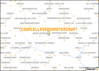 map of Courcelles-sous-Moyencourt