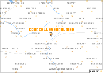 map of Courcelles-sur-Blaise