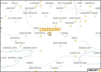 map of Courgenay