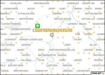 map of Cournon-dʼAuvergne