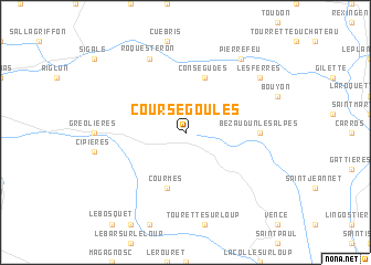 map of Coursegoules