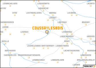 map of Coussay-les-Bois