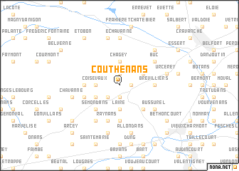 map of Couthenans