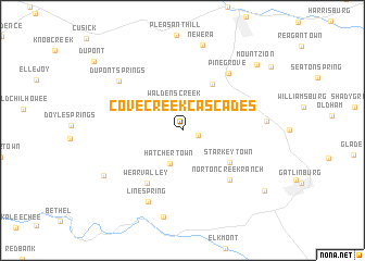 map of Cove Creek Cascades