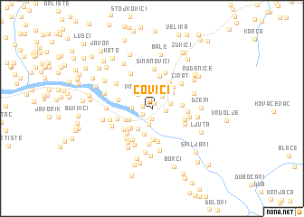 map of Čovići