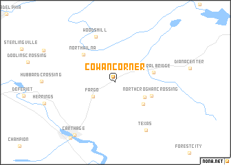 map of Cowan Corner