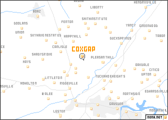 map of Cox Gap