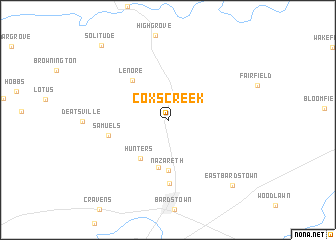 map of Coxs Creek