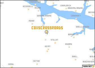 map of Coxs Crossroads