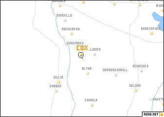 map of Cox
