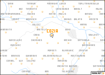 map of Cozia