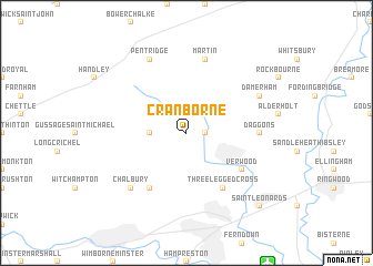 map of Cranborne