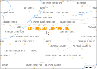 map of Crannes-en-Champagne