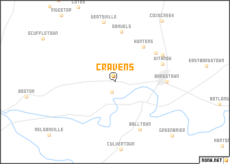 map of Cravens