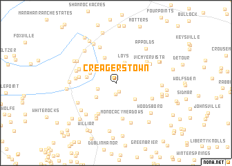 map of Creagerstown