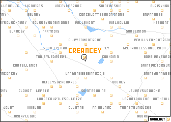 map of Créancey