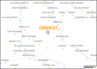 map of Créancey