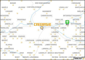 map of Crégandie