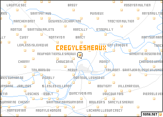map of Crégy-lès-Meaux