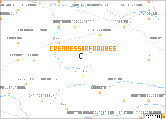 map of Crennes-sur-Fraubée