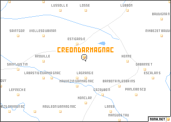 map of Créon-dʼArmagnac