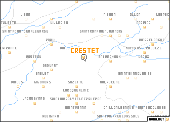 map of Crestet