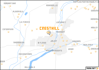 map of Crest Hill