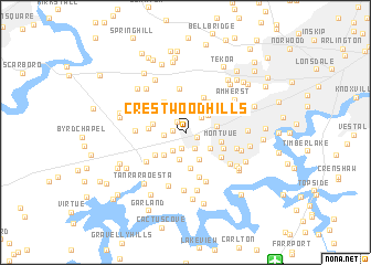 map of Crestwood Hills