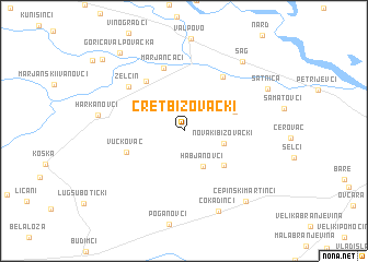 map of Cret Bizovački