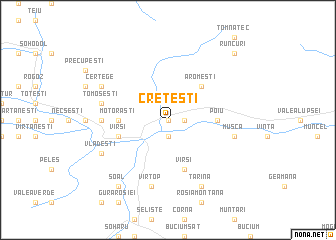 map of Creţeşti