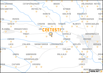 map of Creţeşti