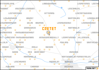 map of Crêtet