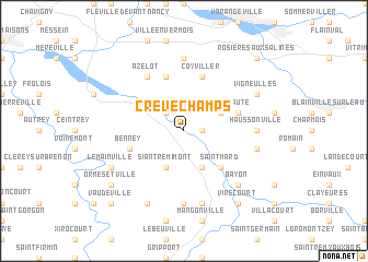 map of Crévéchamps