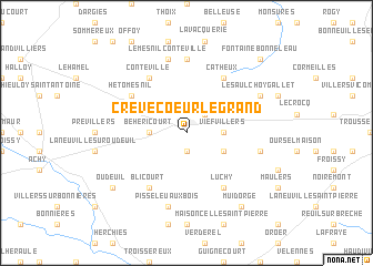 map of Crèvecoeur-le-Grand