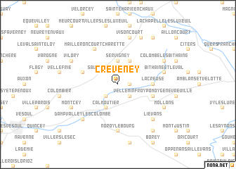 map of Creveney