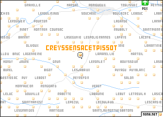 map of Creyssensac-et-Pissot