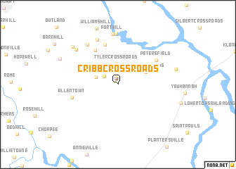 map of Cribb Crossroads