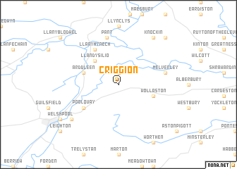 map of Criggion