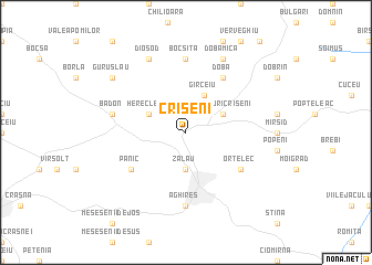 map of Crişeni