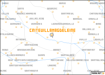 map of Criteuil-la-Magdeleine