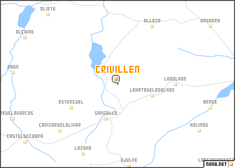 map of Crivillén