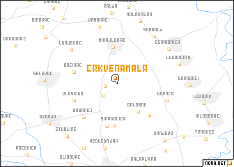 map of Crkvena Mala