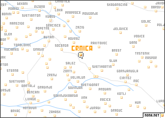 map of Črnica