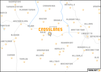 map of Cross Lanes